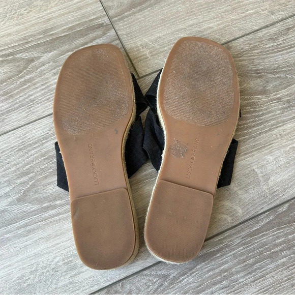 Lucky  Brand Gayte Black/Jute Platform Sandals - Picture 11 of 12